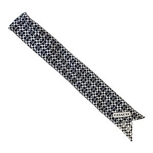 Coach Signature Silk Skinny Scarf/Purse Tie Black And White Reversible